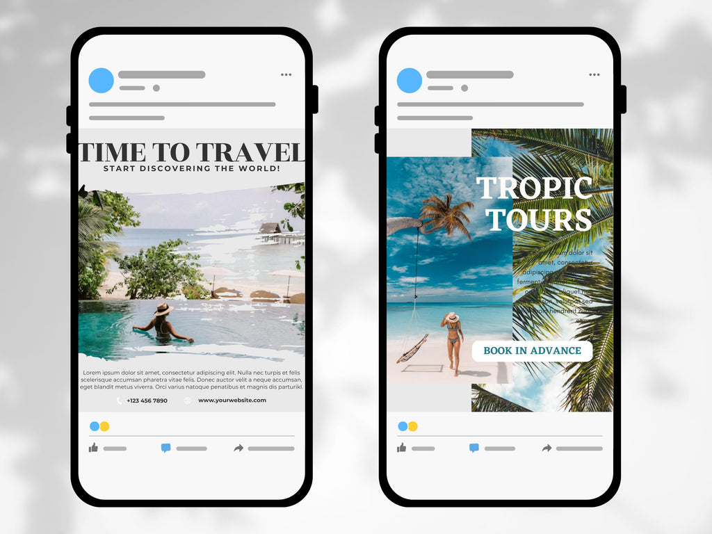 Travel Social Media Template: 60 Canva Instagram Posts (Digital Download)