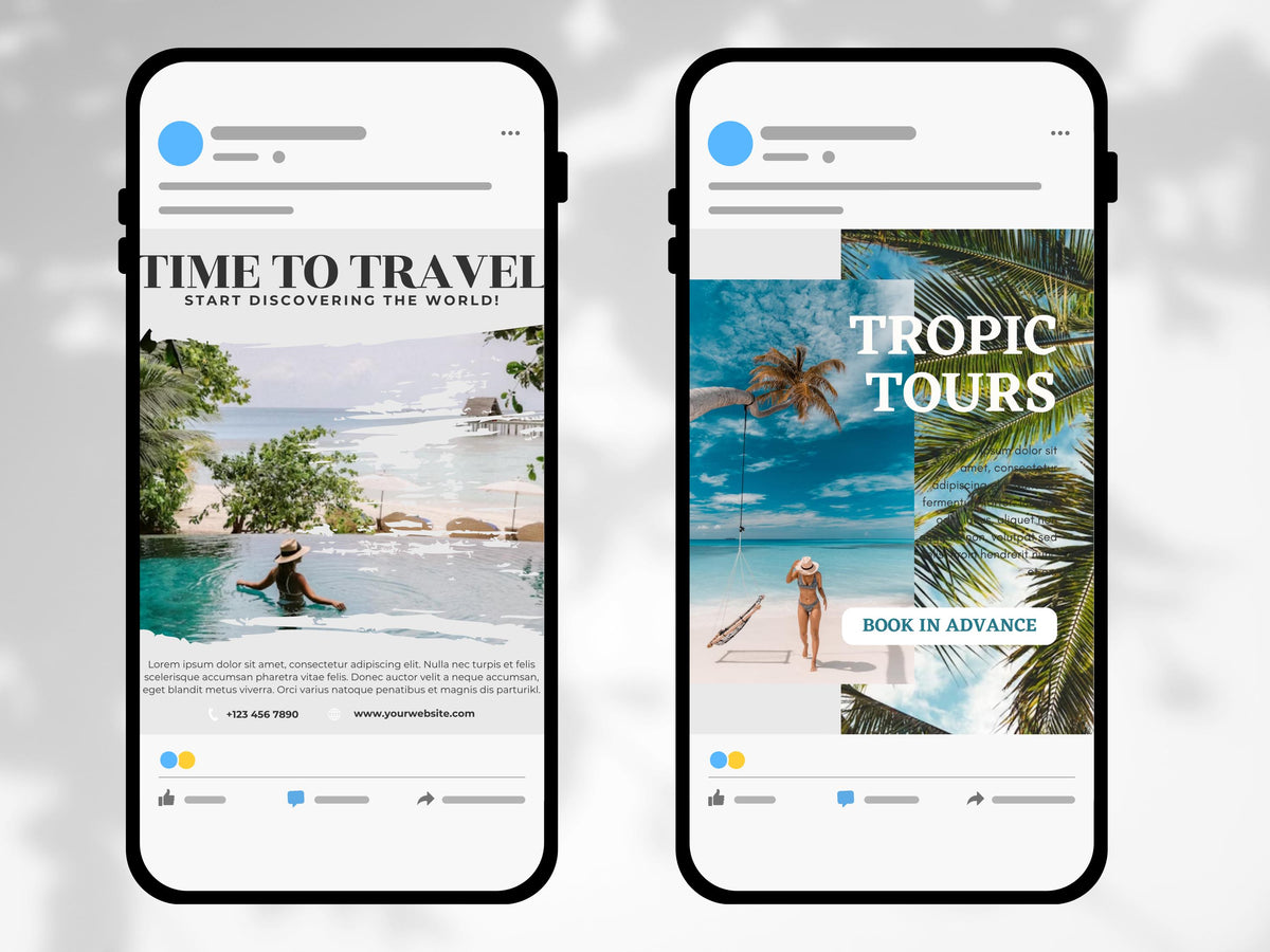 Travel Social Media Template: 60 Canva Instagram Posts (Digital Download)
