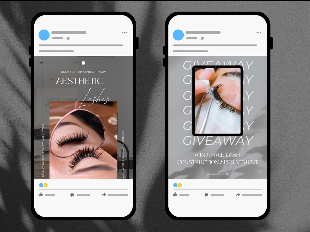 Lash Tech Instagram Post Templates: Editable Canva Social Media