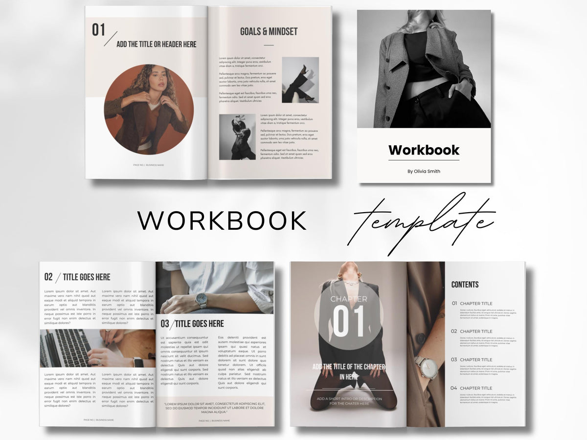 Business Ebook Template: 60-Page Editable Canva Workbook for Coaches (Digital Download)