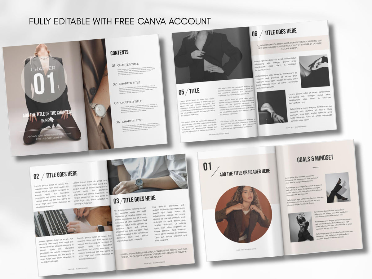 Business Ebook Template: 60-Page Editable Canva Workbook for Coaches (Digital Download)