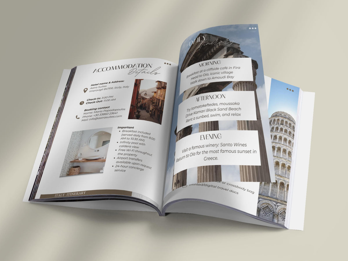 Editable Travel Itinerary Template: Canva Trip Planner (Digital Download