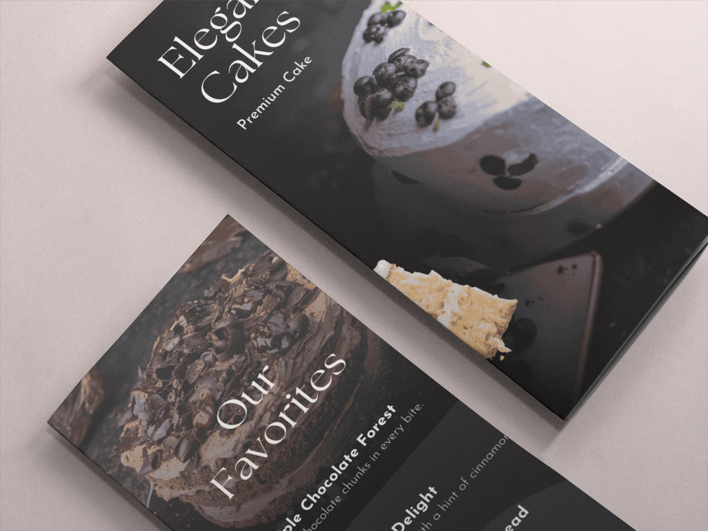 Cake Business Brochure Template Canva Bakery Menu Price List Pastry Shop Flyer Editable Double-Sided Brochure
