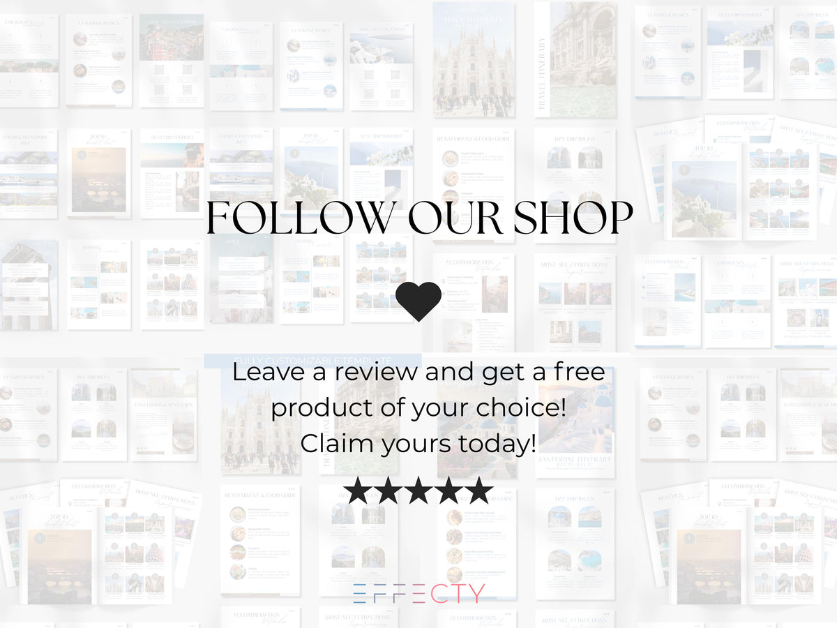 Editable Travel Itinerary Template: Canva Trip Planner (Digital Download)