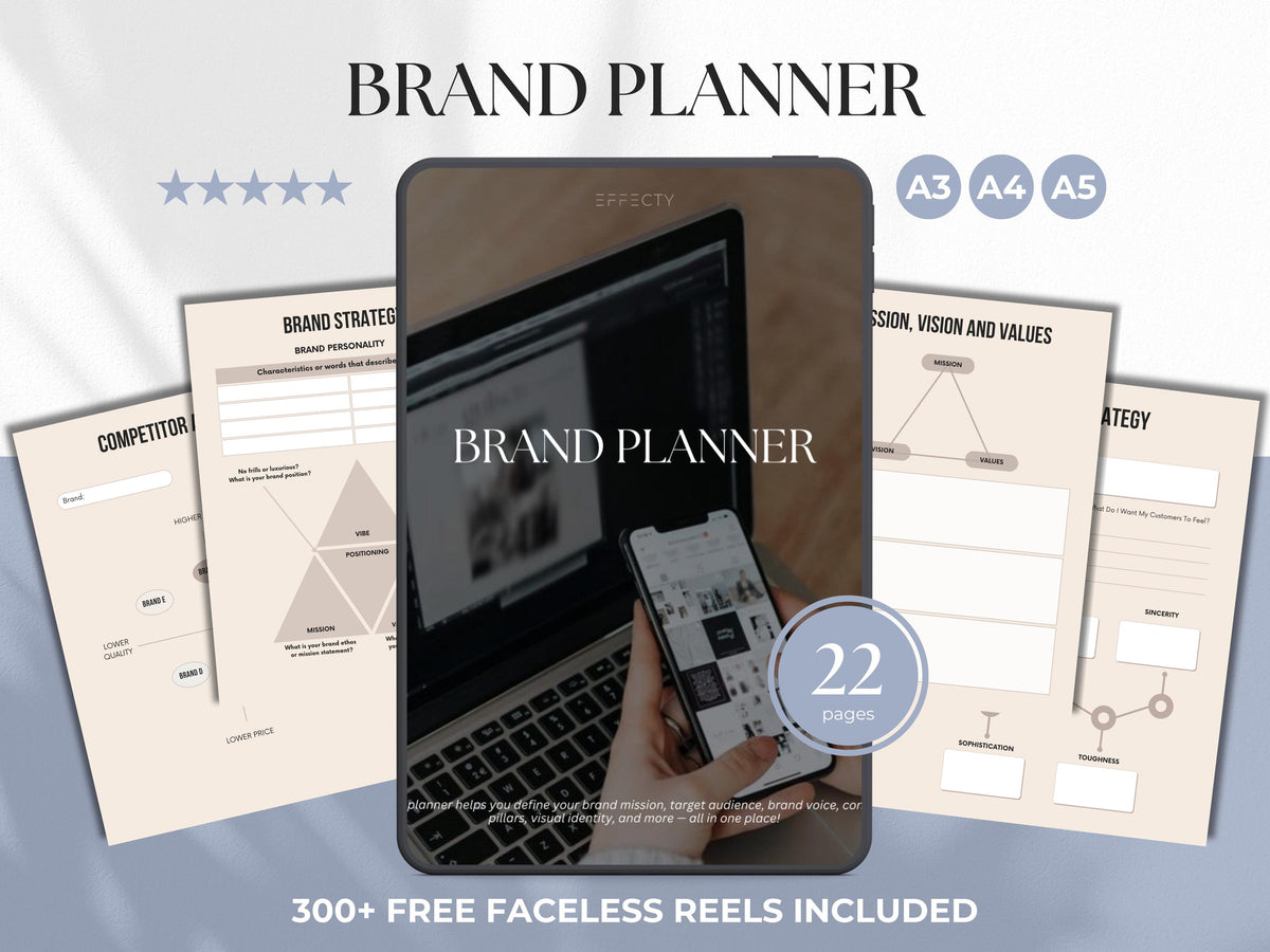 Brand Strategy Planner: Business Branding Workbook Canva Template (Digital Download)