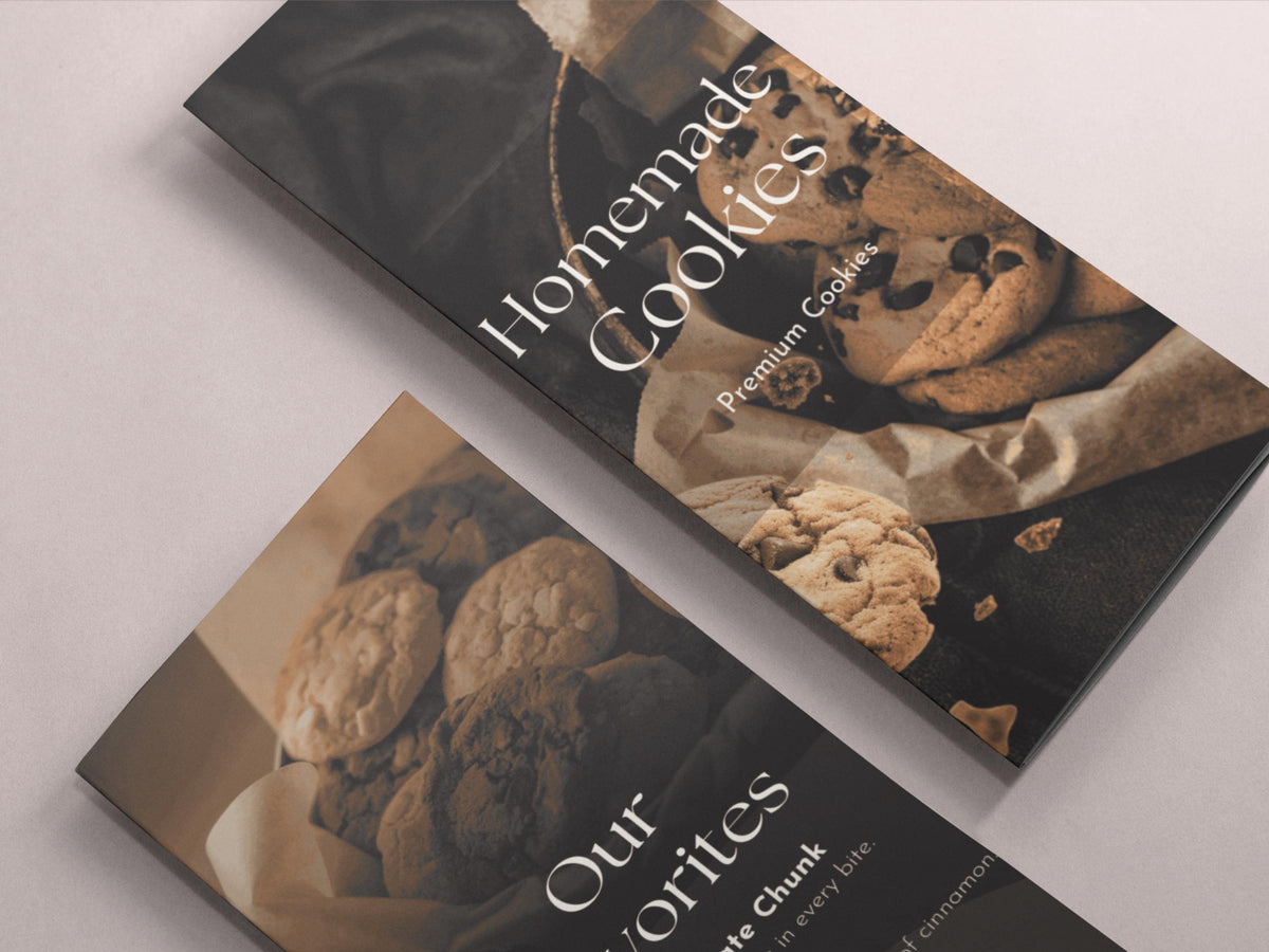 Cookie Business Brochure Template Canva Bakery Menu Price List Pastry Shop Flyer Editable Double-Sided Brochure