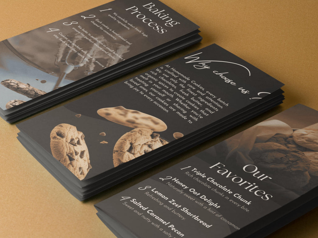 Cookie Business Brochure Template Canva Bakery Menu Price List Pastry Shop Flyer Editable Double-Sided Brochure
