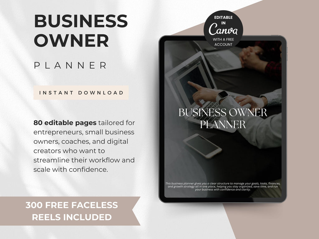 Editable Business Planner Canva Template: Small Business Toolkit (Digital Download)