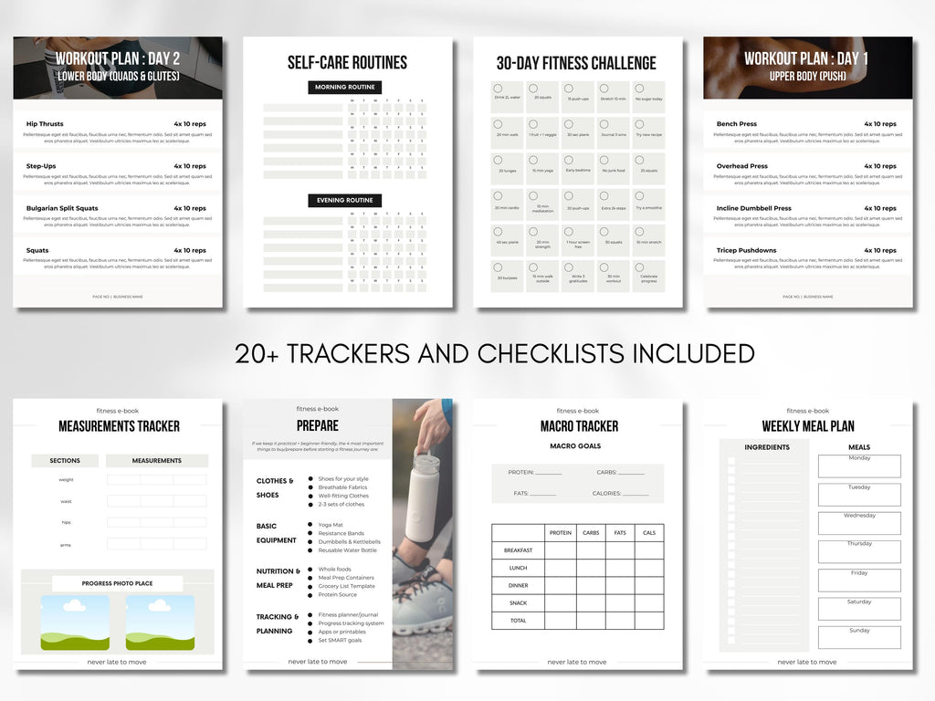 Fitness Ebook Template: 70-Page Canva Workbook for Coaches (Digital Download)