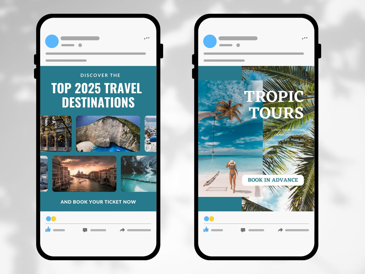 Travel Social Media Template: 60 Canva Posts for Bloggers (Digital Download)