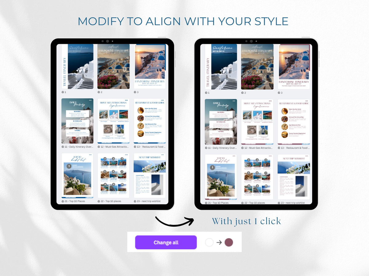 Editable Travel Itinerary Template: Canva Trip Planner (Digital Download)