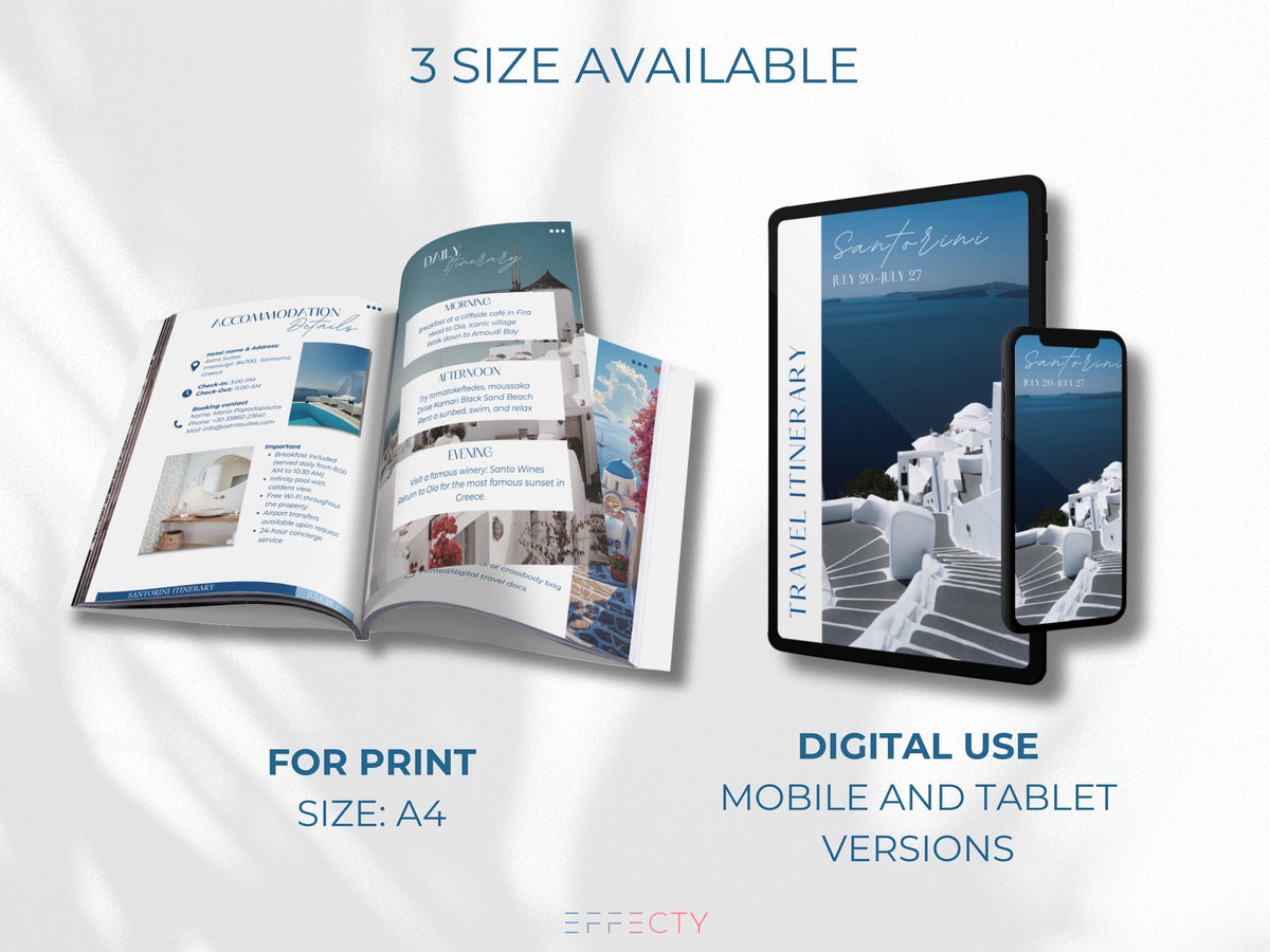 Editable Travel Itinerary Template: Canva Trip Planner (Digital Download)