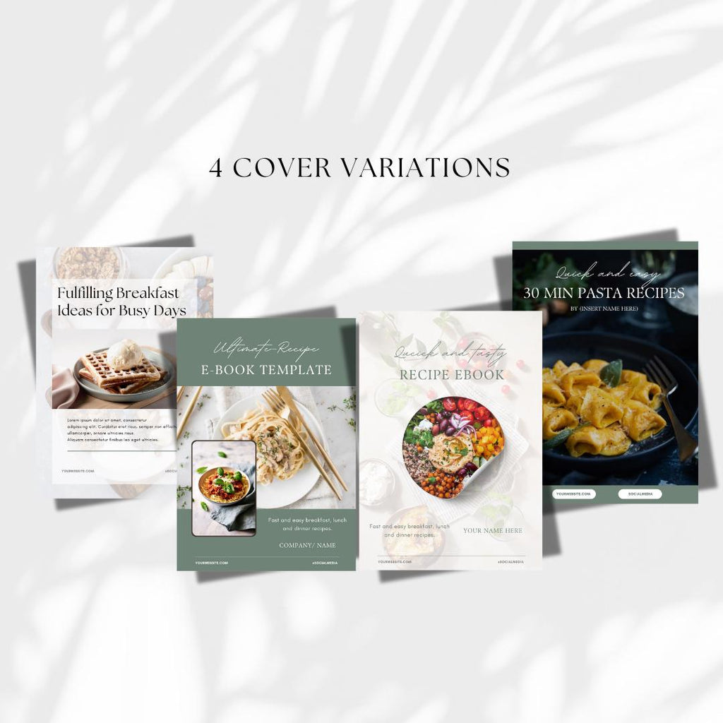 Editable Recipe eBook Template: 40-Page Cookbook Design for Canva (Digital Download)