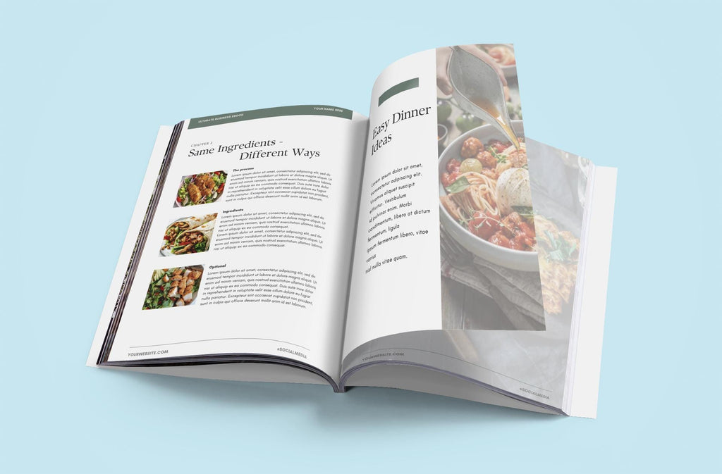 Editable Recipe eBook Template: 40-Page Cookbook Design for Canva (Digital Download)