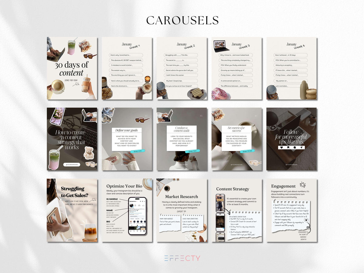 Social Media Manager Template Aesthetic Canva Templates for Coaches Social Media Marketing Portrait Instagram Post Templates Carousel Posts