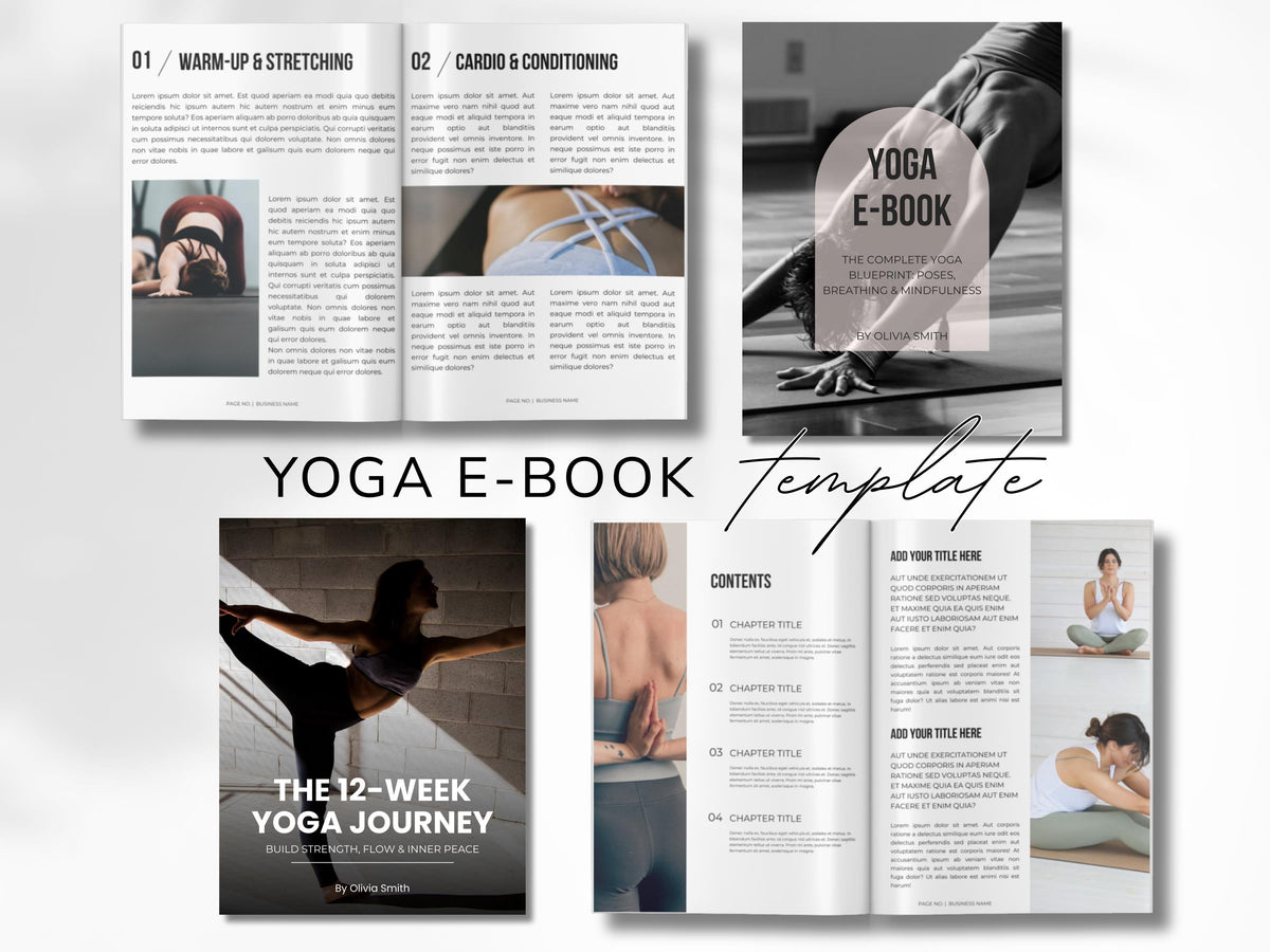 Yoga Ebook Template 70-Page Canva Fitness Yoga Coach Workbook Template Workout Personal Training Nutrition Coach