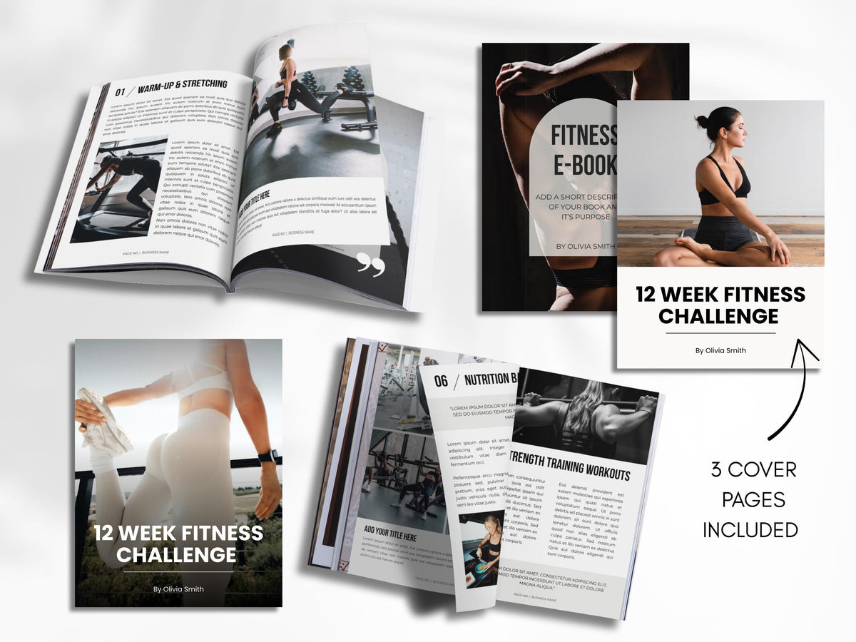 Fitness Ebook Template: 70-Page Canva Workbook for Coaches (Digital Download)