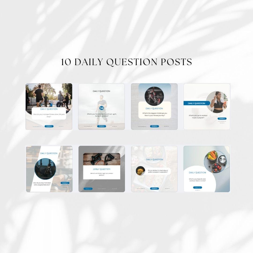 Fitness Instagram Post Templates: Health & Workout Social Media (Canva)