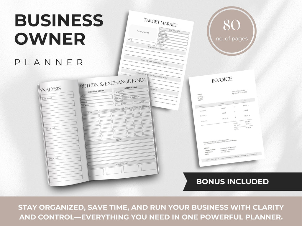 Editable Business Planner Canva Template: Small Business Toolkit (Digital Download)