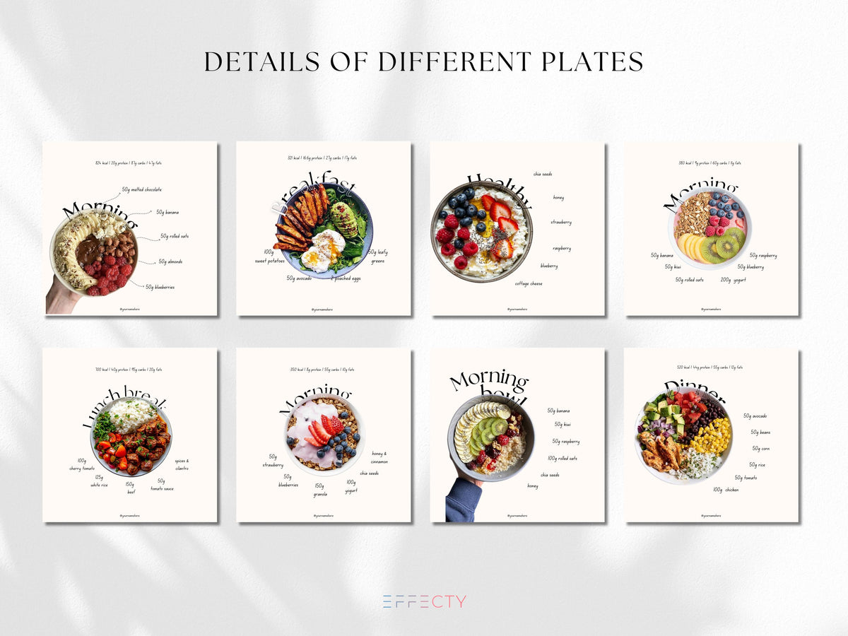 Nutritionist Instagram Post Templates: Food & Wellness (Canva Editable)