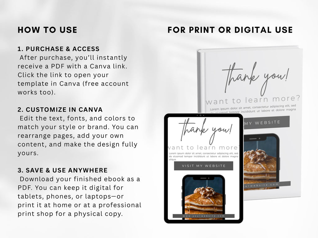 High Protein Breakfast Recipe Ebook Template for Fitness Coaches & Content Creators, 25 Page Canva Cookbook with Nutrition Info