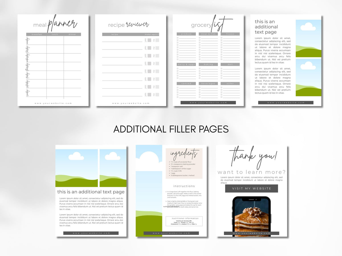 High Protein Breakfast Recipe Ebook Template for Fitness Coaches & Content Creators, 25 Page Canva Cookbook with Nutrition Info