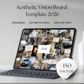 2026 Vision Board Template: Editable Canva Mood Board (Digital Download)