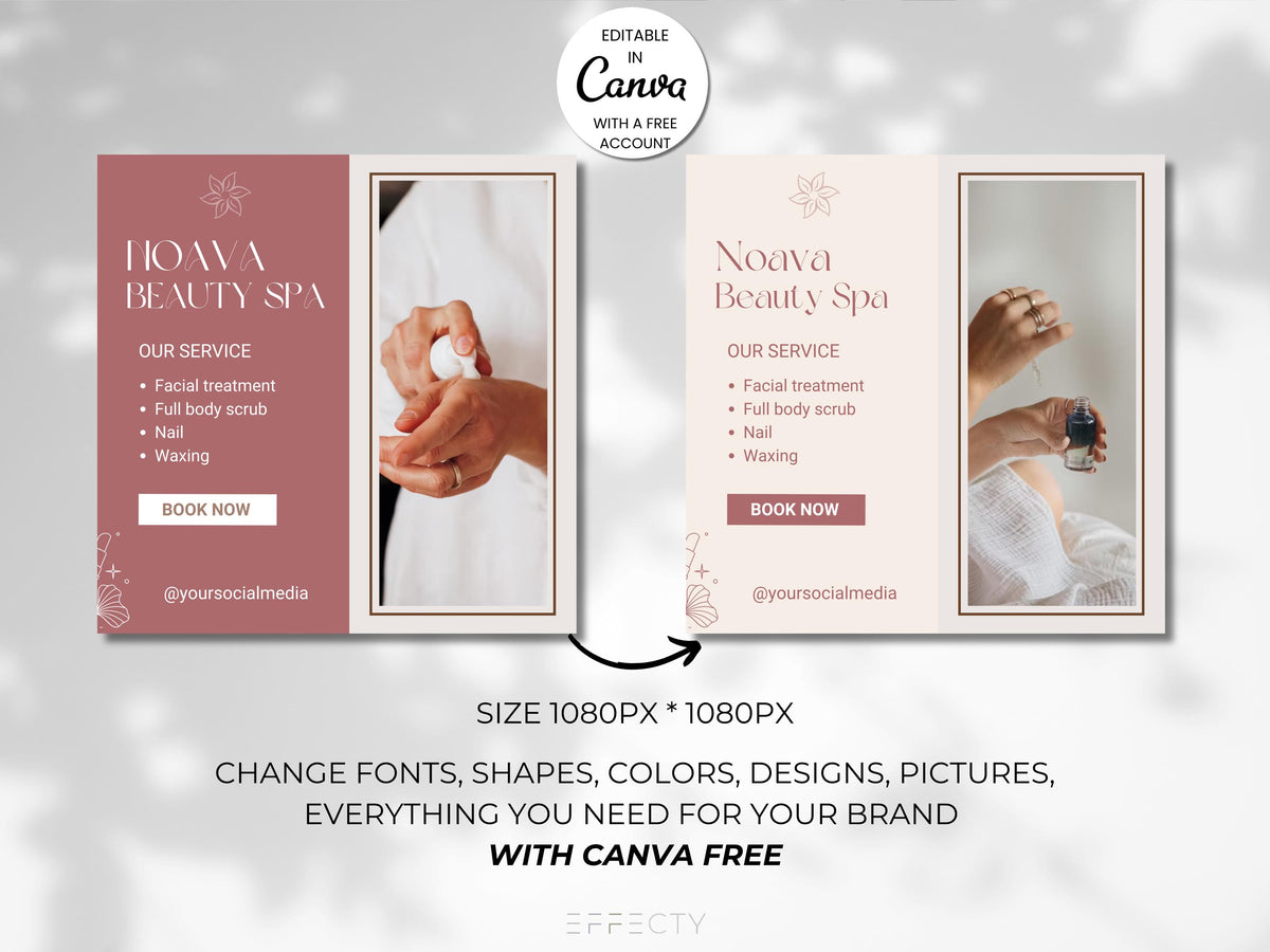 Skincare Social Media Templates for Canva Instagram Posts Beauty Skincare Content Creator Esthetician Marketing