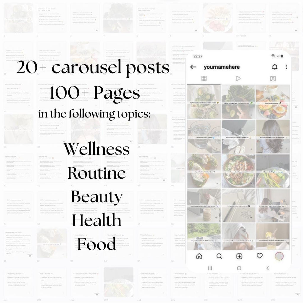 Health & Wellness Social Media Carousel Templates: Canva Editable (Digital Download)