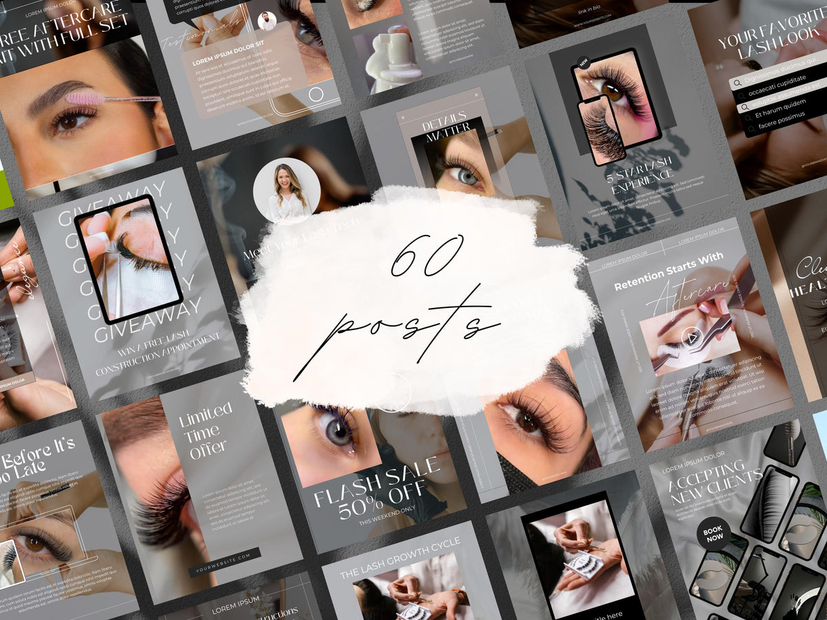 Lash Tech Instagram Post Templates: Editable Canva Social Media