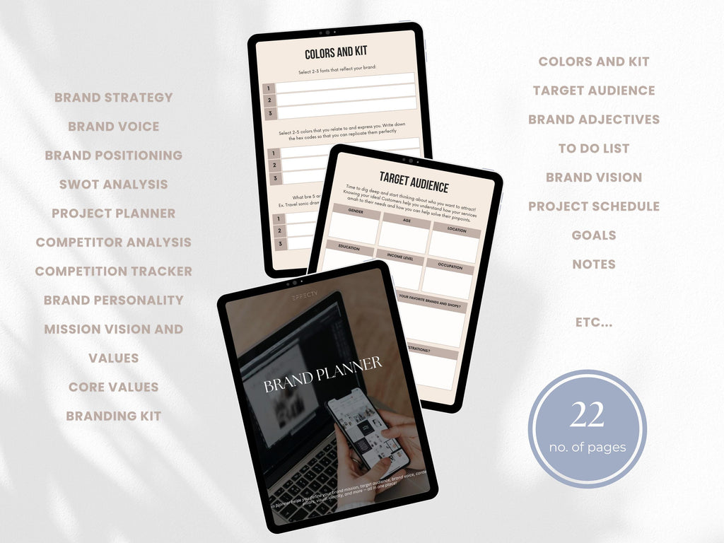 Brand Strategy Planner: Business Branding Workbook Canva Template (Digital Download)
