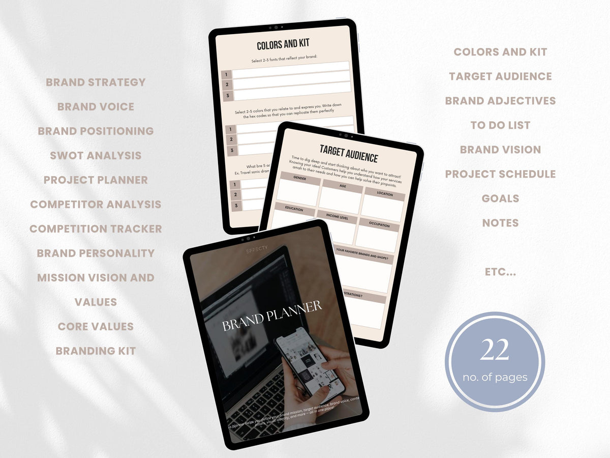 Brand Strategy Planner: Business Branding Workbook Canva Template (Digital Download)