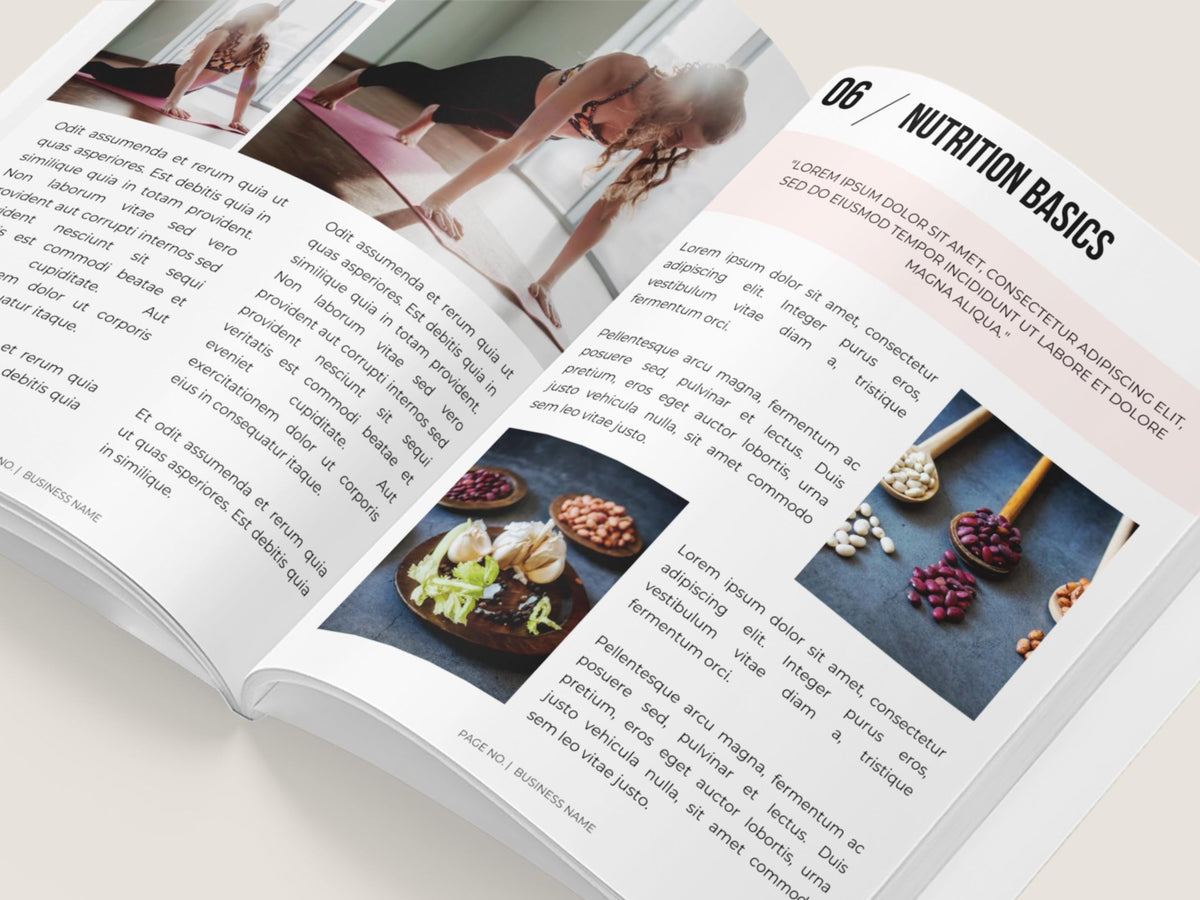 Yoga Ebook Template 70-Page Canva Fitness Yoga Coach Workbook Template Workout Personal Training Nutrition Coach