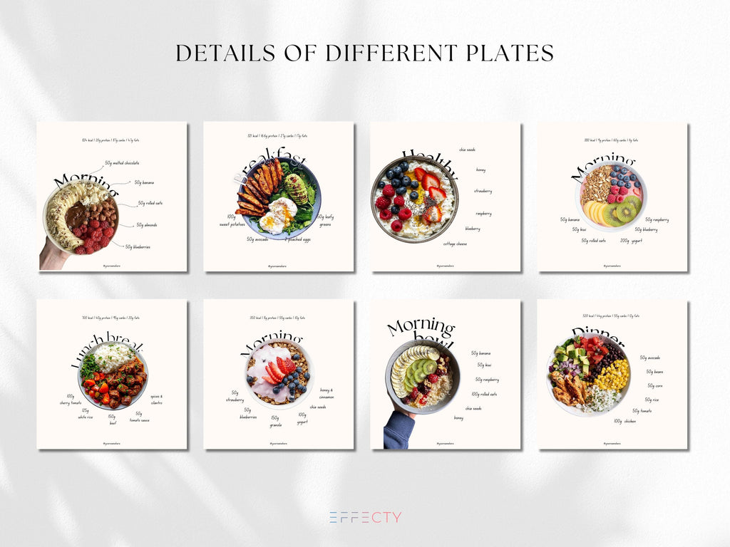 Nutritionist Instagram Post Templates: Food Blogger Social Media (Digital Download)