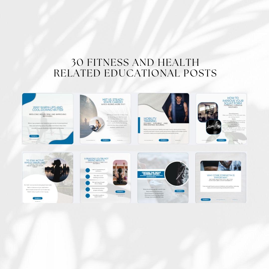 Fitness Instagram Post Templates: Health & Workout Social Media (Canva)