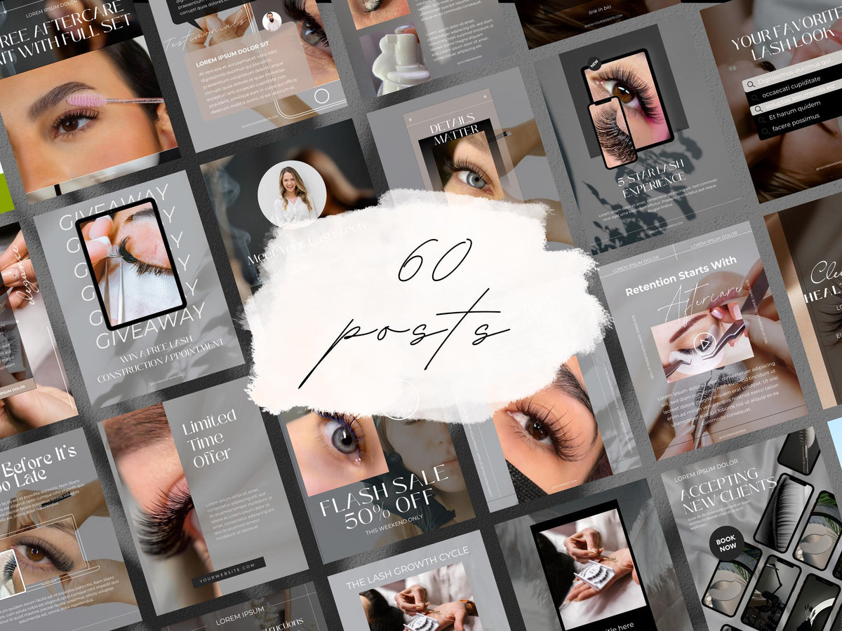 Lash Tech Instagram Post Templates: Editable Canva Social Media