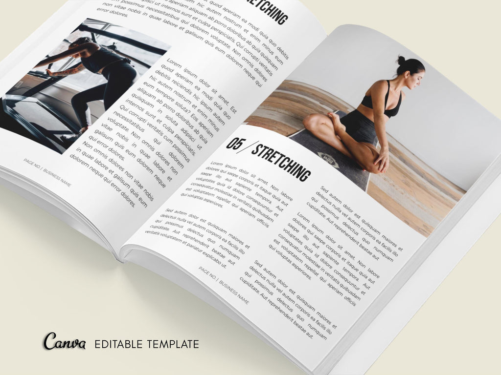 Fitness Ebook Template: 70-Page Canva Workbook for Coaches (Digital Download)