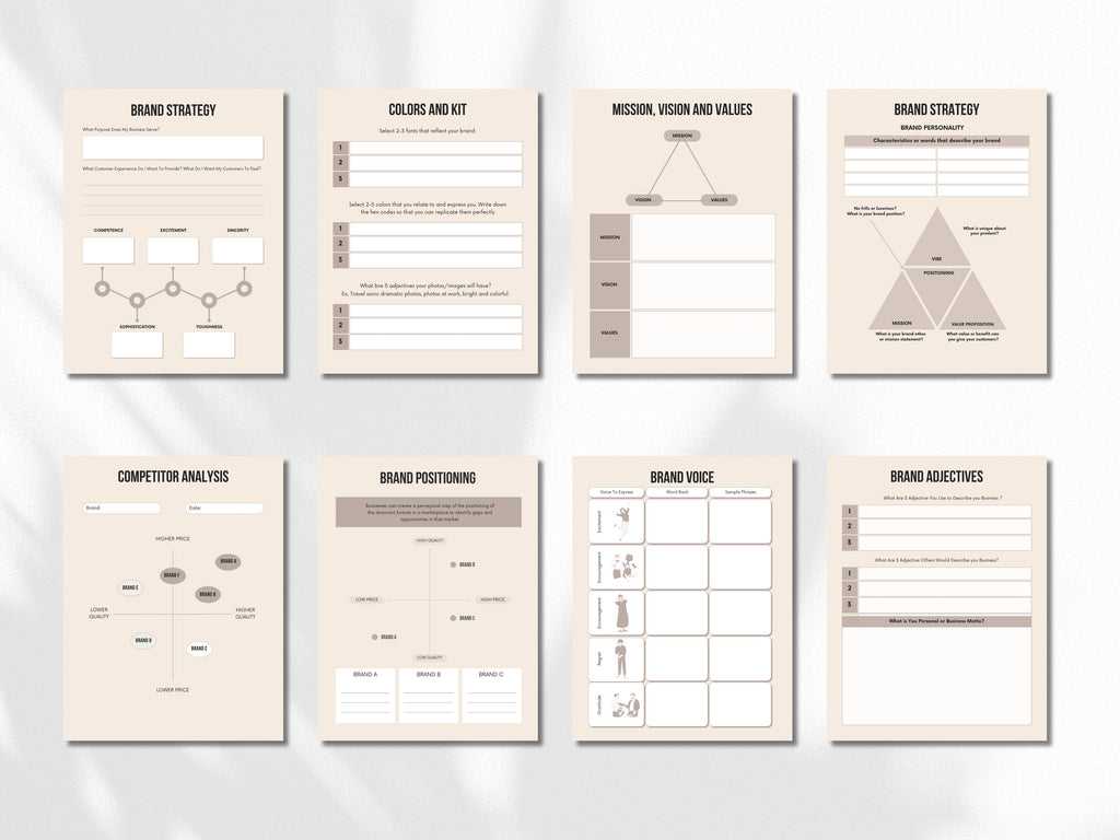 Brand Strategy Planner: Business Branding Workbook Canva Template (Digital Download)