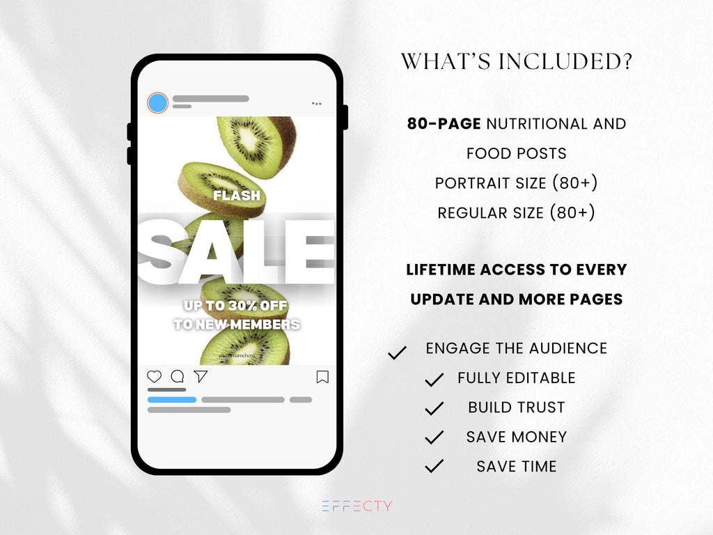 Nutritionist Instagram Post Templates: Food Blogger Social Media (Digital Download)