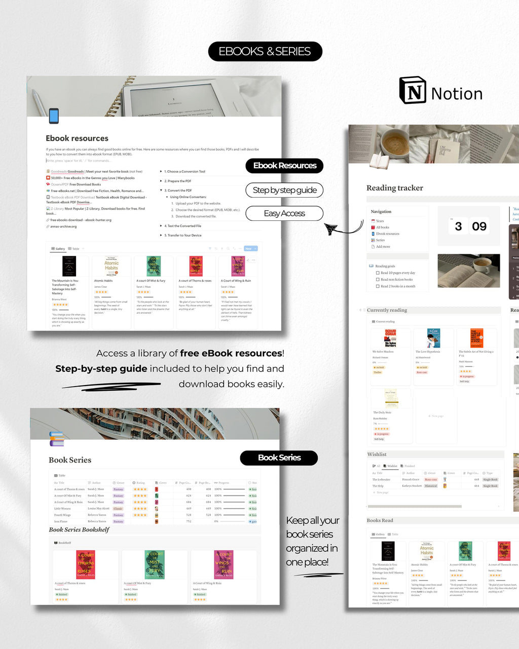 Notion Reading Tracker Template: Digital Book Journal (Digital Download)