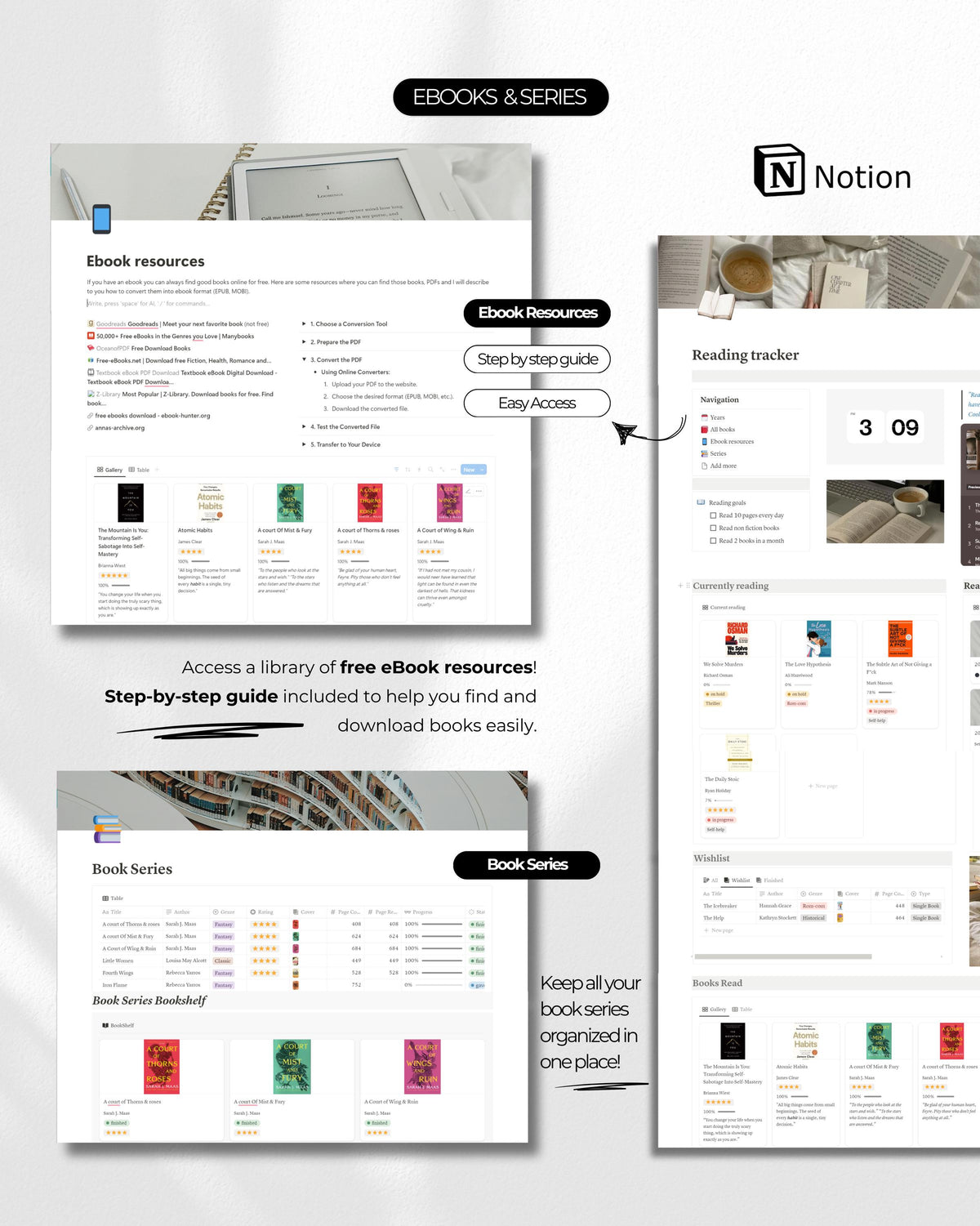 Notion Reading Tracker Template: Digital Book Journal (Digital Download)