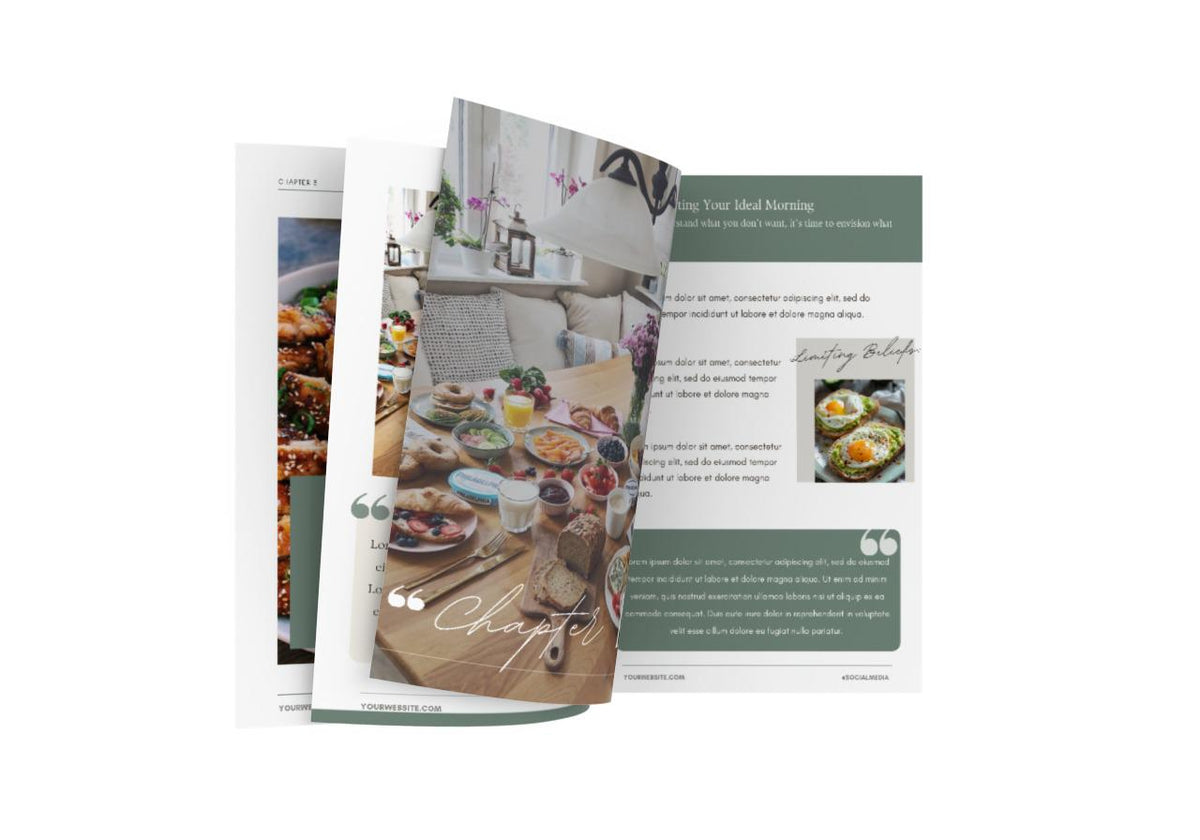 Editable Recipe eBook Template: 40-Page Cookbook Design for Canva (Digital Download)