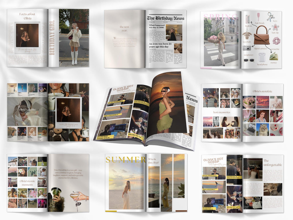 Personalized Magazine Template for Best Friend Customizable Magazine Cover Design Editable Fashion eBook Birthday Magazine Template Cover