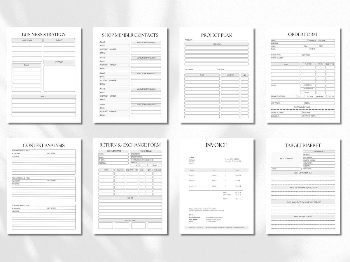 Editable Business Planner Canva Template: Small Business Toolkit (Digital Download)