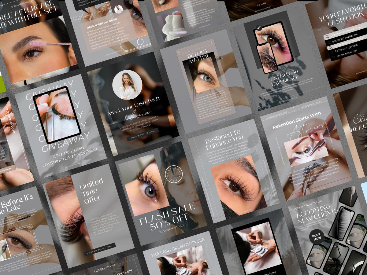 Lash Tech Instagram Post Templates: Editable Canva Social Media