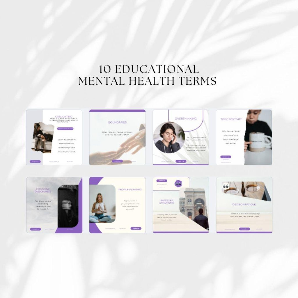 Mental Health Instagram Templates: Wellness & Psychology Posts (Canva Editable)