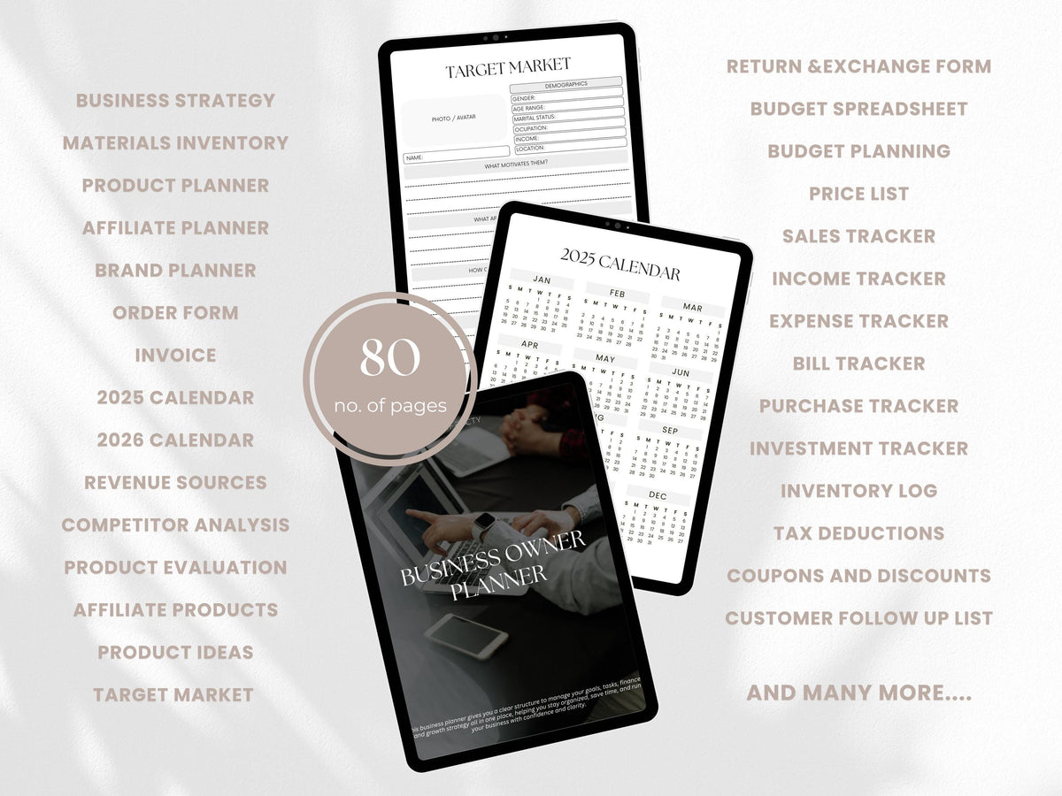 Editable Business Planner Canva Template: Small Business Toolkit (Digital Download)