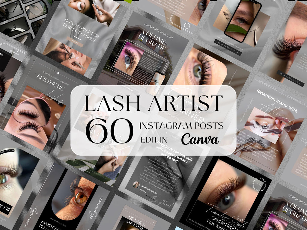 Lash Tech Instagram Post Templates: Editable Canva Social Media