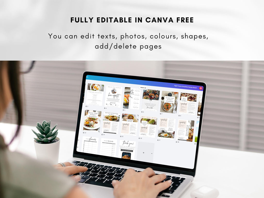 Cookbook Recipe Ebook Template for Fitness Coaches & Content Creators, 25 Page Canva Cookbook with Nutrition Info