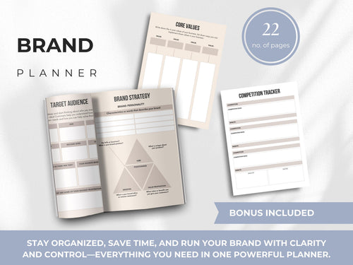 Brand Strategy Planner: Business Branding Workbook Canva Template (Digital Download)